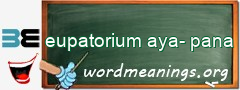 WordMeaning blackboard for eupatorium aya-pana